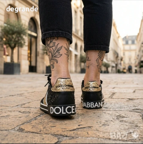 Dolce & Gabbana Portofino "Gold Glit" Edition, снимка 2 - Маратонки - 54060277