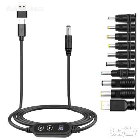 USB-C PD към DC адаптер Hoembpn с регулируемо напрежение 5–20V, снимка 8 - Кабели и адаптери - 53173866