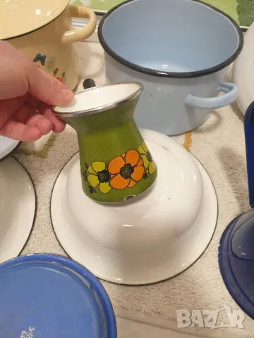 Стара емайлирана посуда/емайлирани съдове, снимка 2 - Съдове за готвене - 49441354