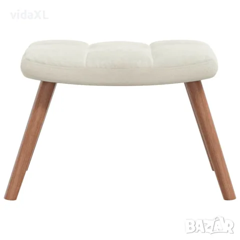 vidaXL Люлеещ се стол с табуретка, кремавобял, кадифе, снимка 5 - Столове - 56146914
