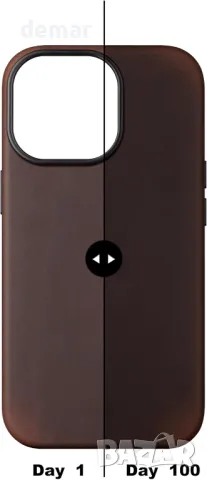 Кожен калъф maogoam за iPhone 16 Plus 6,7 инча, съвместим с MagSafe, метални бутони, тъмнокафяв, снимка 5 - Калъфи, кейсове - 49114725