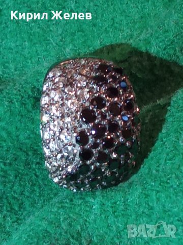 СТАР СРЕБЪРЕН СКЪПОЦЕНЕН АРТ ПРЪСТЕН с МАРКАЗИТИ и ЦИРКОНИ ЛАКИРАНО ОКСИДИРАНО СРЕБРО 26240, снимка 4 - Пръстени - 34646999