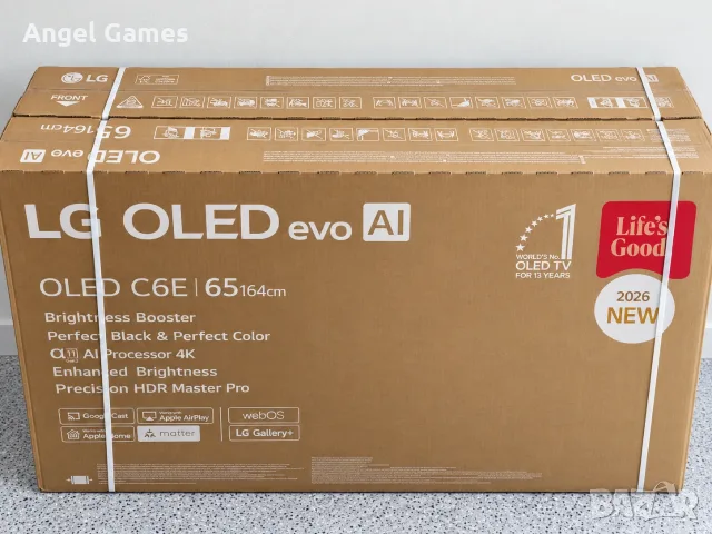 ЧИСТО НОВ ЗАПЕЧАТАН! 65" Телевизор LG OLED Evo 65C6ELB Модел 2026 163см Smart 4K UltraHD 165Hz