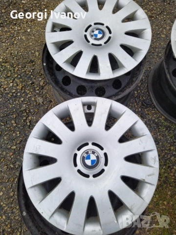 Продавам оригинални железни джанти с оригинални тасове, 16 цола за БМВ, снимка 4 - Гуми и джанти - 51979894
