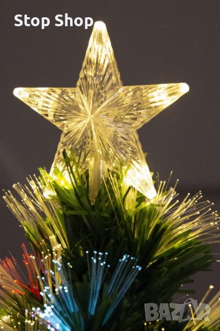 Коледна елха 180 см. със светещи фиброоптични силиконови връхчета и звезда, снимка 3 - Декорация за дома - 42291543