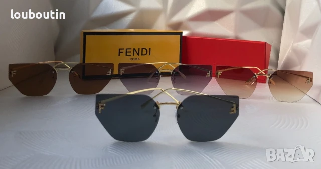 Fendi Дамски слънчеви очила осмоъгълни котка черни кафяви сини, снимка 11 - Слънчеви и диоптрични очила - 50741777