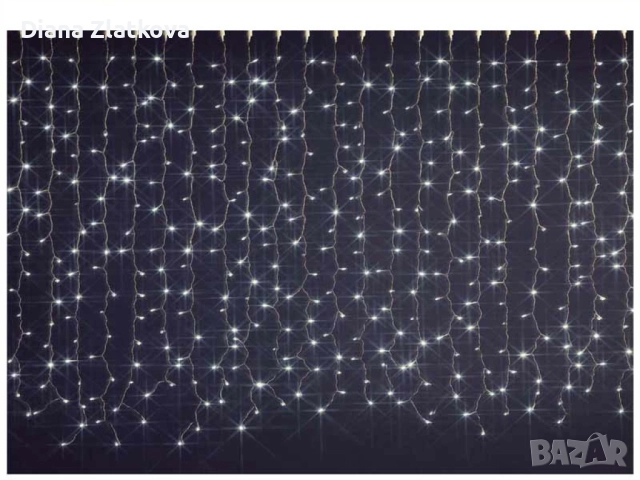 Коледна украса - LED светеща завеса, 300x60 см, снимка 4 - Декорация за дома - 52421415