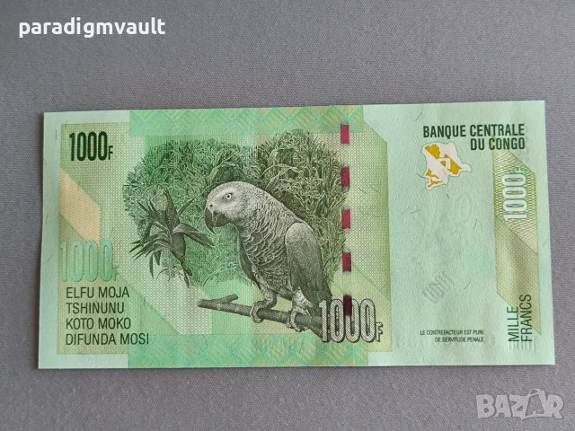 Банкнота - Конго - 1000 франка UNC | 2022г., снимка 2 - Нумизматика и бонистика - 56216747