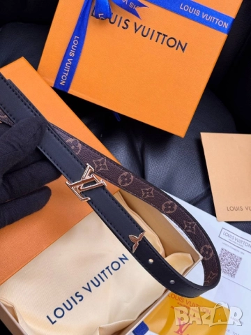 Колан+сертификат+торбичка 1,7см louis vuitton, снимка 7 - Колани - 52093107