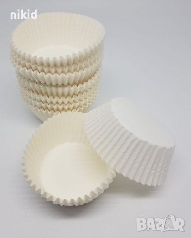 50 бр Бели хартиени капсули кошнички за кексчета мъфини парти , снимка 2 - Други - 21879717