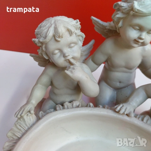 НАЙ ДОБРАТА ОФЕРТА Декоративна купичка с три ангелчета , снимка 3 - Декорация за дома - 53143725