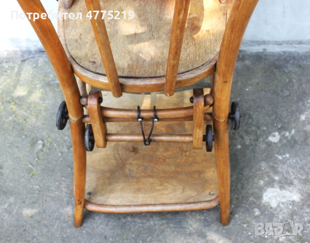 Винтидж ретро детско столче трансформер - маса и стол, Thonet стил, снимка 4 - Столчета за хранене - 53948941