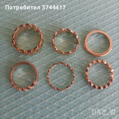 Много красиви дамски пръстенчета шест броя , снимка 1 - Колиета, медальони, синджири - 44461554