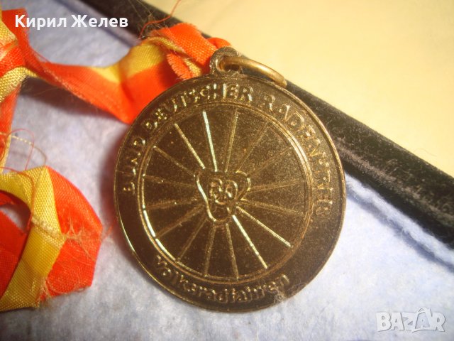 СТАР РЯДЪК КОЛЕКЦИОНАРСКИ СПОРТЕН ПОЗЛАТЕН БРОНЗОВ НЕМСКИ МЕДАЛ с ЛЕНТА 30637, снимка 2 - Антикварни и старинни предмети - 37954887