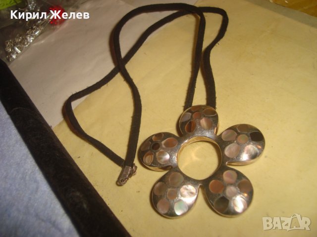 МАСИВЕН СРЕБЪРЕН СЕДЕФЕН ФЕШЪН АРТ МЕДАЛЬОН СРЕБРО 925 ИТАЛИЯ ИНКРУСТИРАН КРАЛСКИ СЕДЕФ КОЛИЕ 28776, снимка 7 - Колиета, медальони, синджири - 37300673