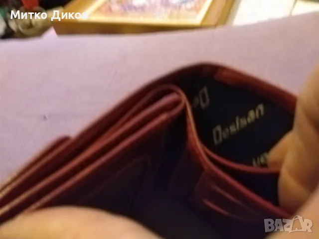 Портмоне марково на Десисан естествена кожа 100х100мм като ново, снимка 6 - Портфейли, портмонета - 49171928