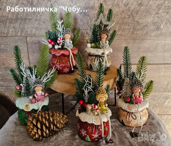 Коледни керамични кашпи, снимка 3 - Декорация за дома - 56494934
