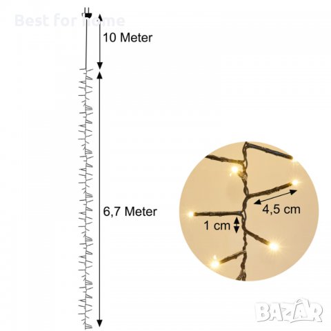 Лед верига за дома и градината- 400 диода-10 метра- бяло, снимка 6 - Градински мебели, декорация  - 36857426