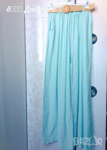 Стилен панталон с широк крачол от 100% варен памук