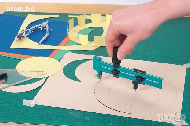 Wolfcraft Пергел за изрязване на форми до ø 23 см, кожа, хартия, фолио, ново, снимка 4 - Други инструменти - 31861524