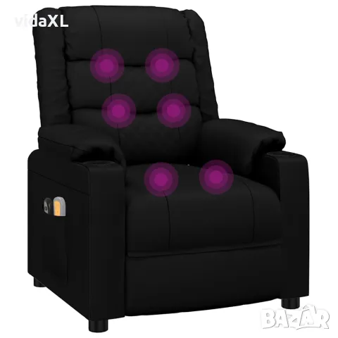 vidaXL Електрически масажен стол, черен, изкуствена кожа, снимка 8 - Масажори - 56146602
