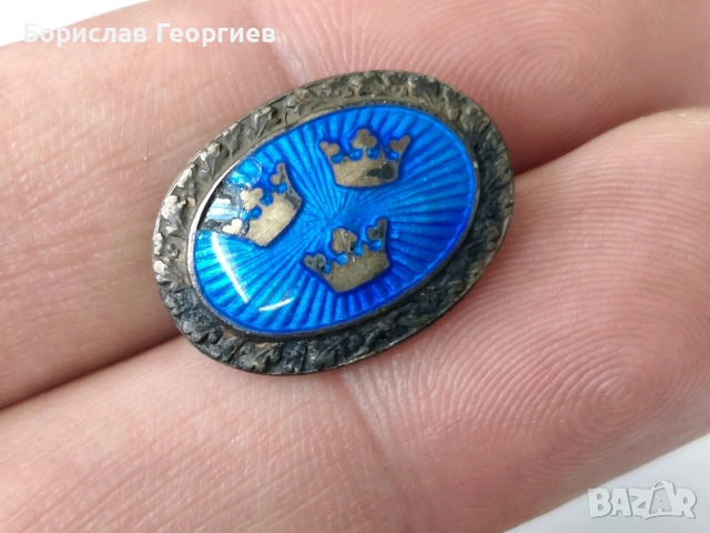 Сребърна шведска значка 1912 г, снимка 2 - Колекции - 53947892