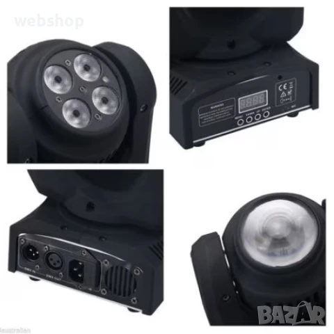 Професионален Дискотечен прожектор с 4 диода, Проектор Double Face Moving Head Light, 40w, снимка 3 - Друга електроника - 50502758