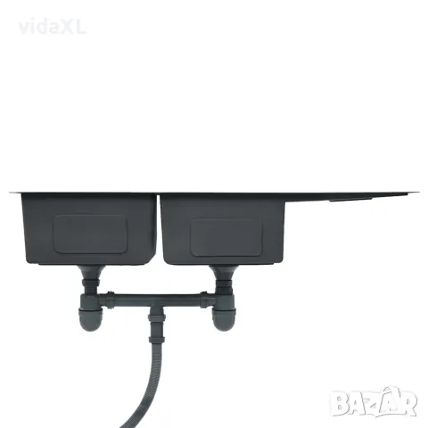vidaXL Ръчно изработена кухненска мивка, неръждаема стомана, снимка 5 - Мивки - 56146069