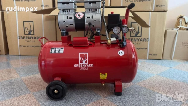 Въздушен безмаслен компресор за въздух Greenyard 50л / 750W / 1HP - JN750, снимка 3 - Компресори - 46881342