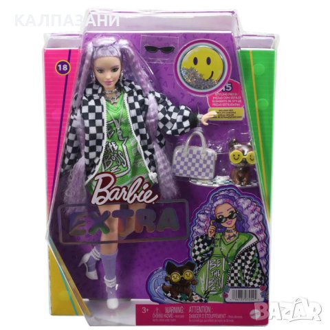 BARBIE EXTRA DOLLS С шахматно яке HHN10, снимка 6 - Кукли - 44256622