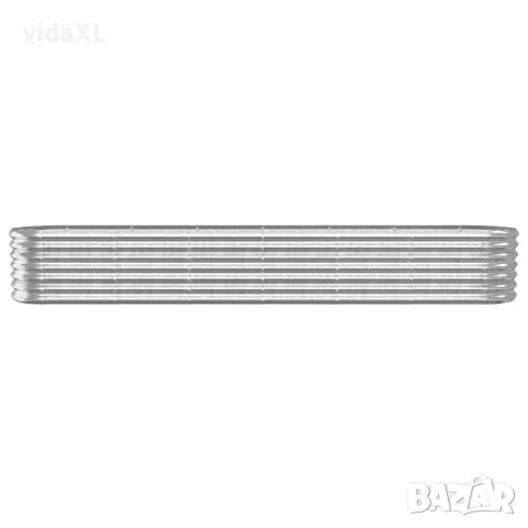 vidaXL Градинска повдигната леха поцинкована стомана сребрист, снимка 3 - Саксии и кашпи - 56146690