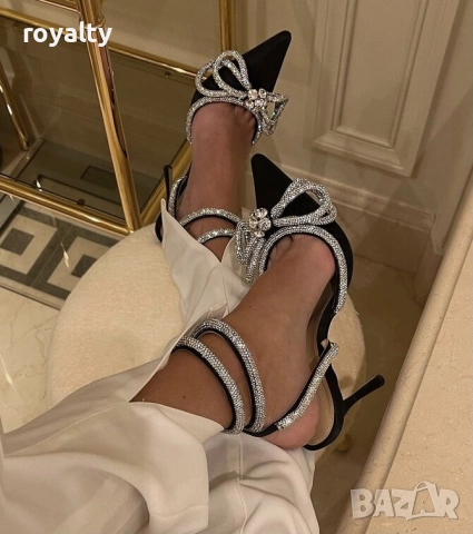 Сандали на ток - черен сатен, снимка 10 - Сандали - 52067957