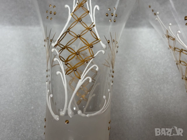 Сватбени Ритуални Чаши-ръчно рисувани от 1989 год., снимка 14 - Чаши - 54087694