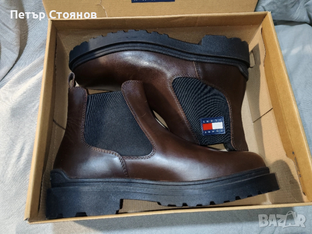 Удобни мъжки боти от естествена кожа TOMMY JEANS №44, снимка 12 - Мъжки боти - 53070804