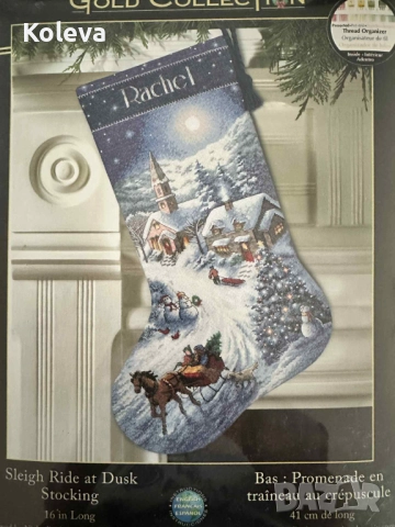 Новогодишен ботуш комплект за бродиране Dimension Sleigh Ride at Dusk 