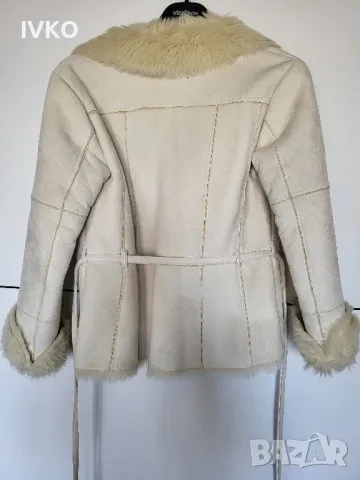 Дамско палто,еко кожа и косъм Lindex S/Xs, снимка 4 - Якета - 47749089