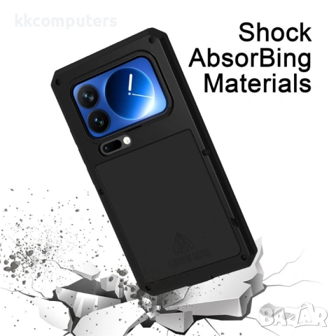 LOVE MEI Защитен Калъф за Xiaomi 17 Pro - Метал+Силикон, С винт, Стъкло, 6 цвята, снимка 3 - Калъфи, кейсове - 53888603