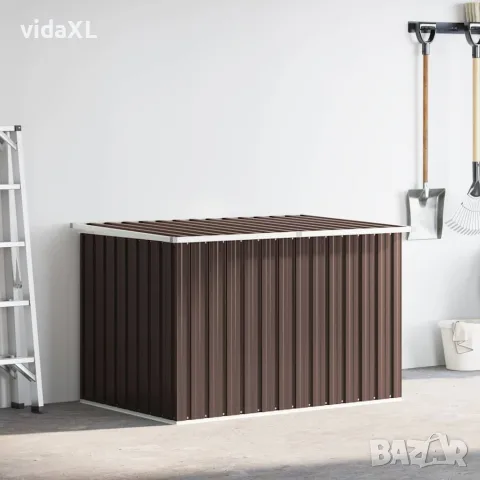 vidaXL Градински сандък за съхранение, кафяв, 171x99x93 см, снимка 2 - Ракли - 56147641