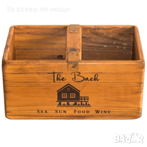 Кутия дървена с дръжки, 17*27*13 см Код P1472