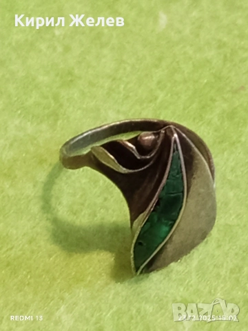 Сребърен авторски пръстен с МАЛАХИТ Арт бижу майсторска ръчна изработка 24651, снимка 8 - Пръстени - 52884560