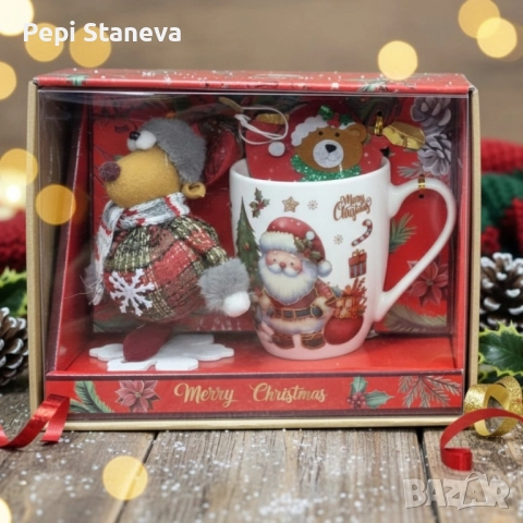 Коледен подаръчен комплект с чаша, лъжичка и мека играчка – моментална празнична атмосфера у дома, снимка 5 - Други стоки за дома - 52638111