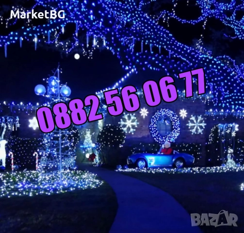 Коледни лампички 100 метра на макара, синя светлина, водоустойчиви, снимка 2 - Декорация за дома - 52425313