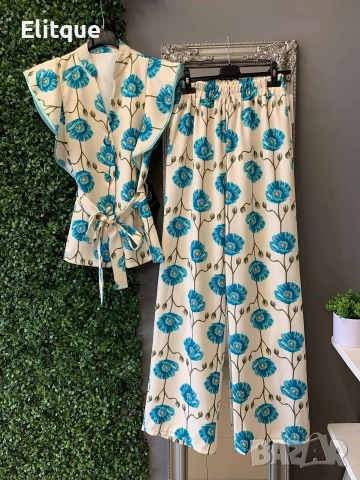 дамски сет риза и панталон , снимка 2 - Комплекти - 54286832