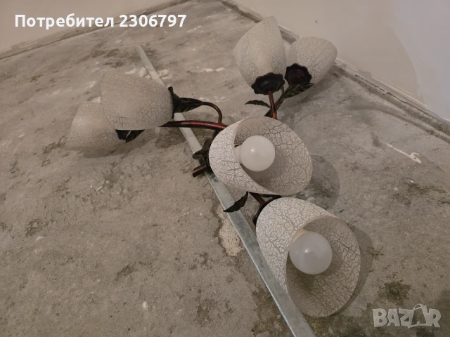 Полилей с 6 (шест) крушки Е27, снимка 3 - Полилеи - 50474945