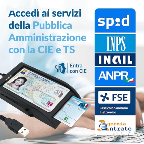 Четец за карти ,здравни карти, смарт карти ,USB връзка и съвместимост с Windows, Mac, Linux, снимка 4 - Друга електроника - 51759846