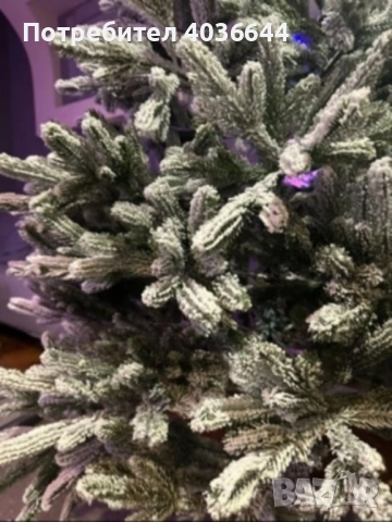 Изкуствено борче/елха със заскрежени иглички и шишарки, снимка 5 - Декорация за дома - 52407464