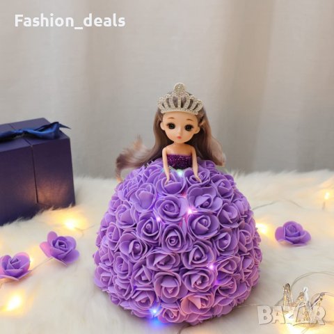 Нова принцеса кукла цвете лилава роза Подарък жена Свети Валентин 8 март , снимка 3 - Други - 39746269