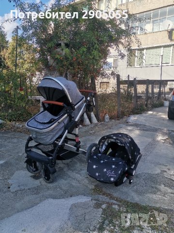 Бебешка количка Мони Гала с кошче за кола, снимка 6 - Детски колички - 42784193