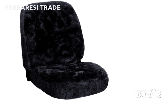 универсална  калъфка за седалка от агнешка кожа черна , снимка 2 - Аксесоари и консумативи - 52671194