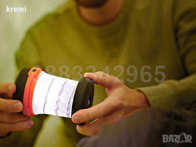 НОВИ! Сгъваема LED лампа фенер 3в1 IP 44, снимка 3 - Къмпинг осветление - 31458071